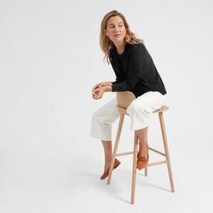 Everlane The Silk Long-Sleeve Blouse Black Base - Size 6